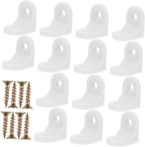 Lurrose 1set Plastic Corner Connectors Shaped Brackets for Reinforcing Cabinets Chairs and