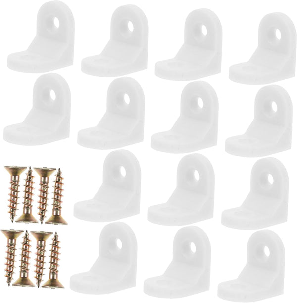 Lurrose 1set Plastic Corner Connectors Shaped Brackets for Reinforcing Cabinets Chairs and
