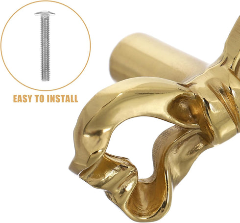 RUNROTOO 40x20x25mm Brass Bow Drawer Pull Handle Hollow Vintage Cabinet Knob for Dresser Wardrobe Shoe Cabinet