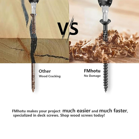 2-7/8 Inch Heavy-Duty Outdoor Wood Screws Assortment Kit - 30Pcs Rust Resistant Star Drive Deck Screws for Timber