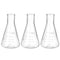 PATIKIL Erlenmeyer Flask, 3 Pcs 100ml Narrow Mouth Graduated Borosilicate Glass for Lab Experiments