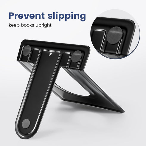 6 5 6 Inches, 14 7 HappyHapi Book Ends, Non-Skid Metal Bookend Supports for Shelves, Heavy Duty Book End, Office Book