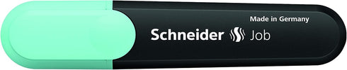 Schneider Job Pastel Highlighter, Chisel Tip, 1 + 5 mm, Black Barrel, Turquoise Ink, Box of 10 (1523)