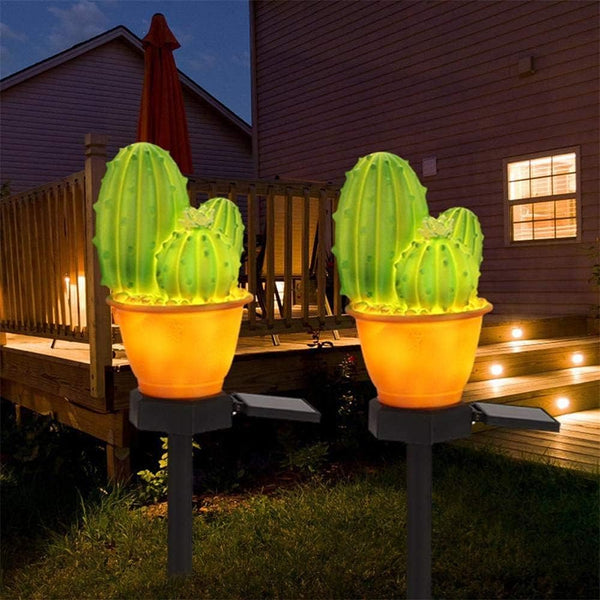 chislim Solar Lights Outdoor Decorative,Creative Cactus Pineapple Stake Waterproof Landscape Lights,Landscape Lighting for