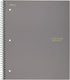 Five Star Spiral Notebooks, 1 Subject, Wide Ruled Paper, 100 Sheets, 10-1/2" x 8", Gray, Lime, 2 Pack