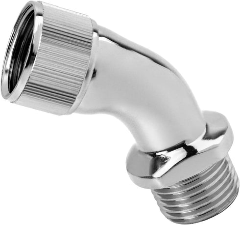 QWORK Elbow Adapter for Shower Head, Chrome Copper 1/2" Extender Connector