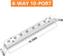 GASHER 1PCS Aluminum 8 Way Pneumatic Manifold, 10 Port Air Distribution Block Splitter, 1/4" Output, 1/2" Supply