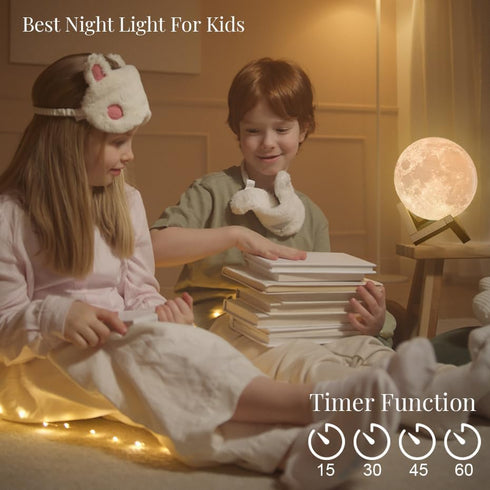 5.9 Inch 16 3D Moon Lamp for Adults - Color LED Light Up Moon Ball, Large Realistic Night Light with Remote & Timer