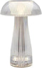 Mikasa Clear Acrylic Mushroom LED Rechargeable Cordless Lamp, 6.9x6.9x10.2 Inch