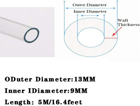 Hose,13mmx9mm 10m/32.8feet Silicone Tubing Thick Food Grade High Temp Pure Silicon Tube High Temp Home Brewing