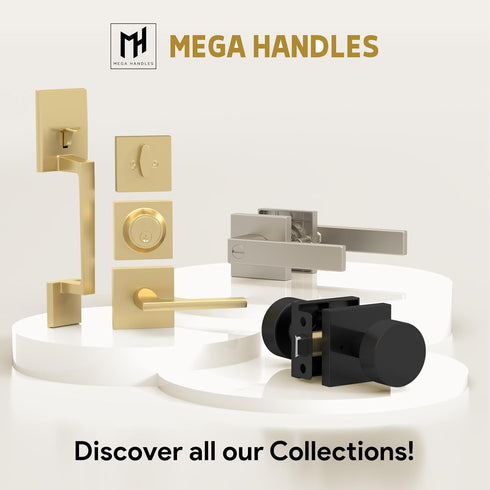 MEGA HANDLES Silver Floor Door Stopper, Wall Protector with Mounting Hardware Included, Satin Nickel - 2 Inch