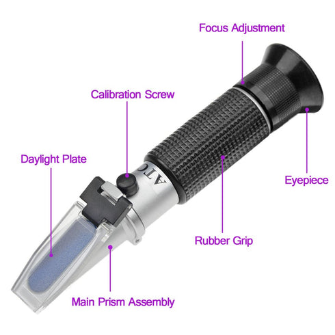 Brix Refractometer with ATC - Brix 0-32 Hydrometer for Wine Making and Homebrew Kit