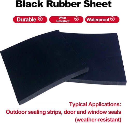 1Pieces 300mm 200mm 15mm Black Rubber Solid Shock Pad Blocks Length Width Extremely Resistant to Weather Changes
