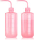 Melphoe Tattoo Wash Bottle 2Pcs 500ml Water Squirt Bottle, Safety Rinse Bottle, Tattoo Supplies, Pink