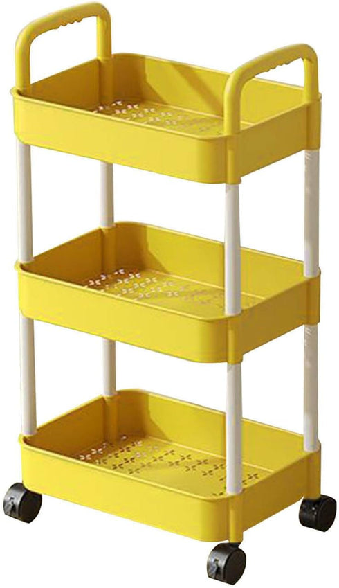 Generic Rolling Storage Cart 3-Tier - Plastic Mobile Organizer for Home and Office