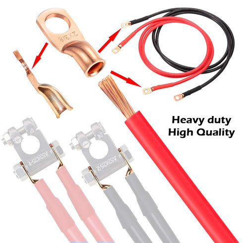 Ampper Heavy Duty Copper Wire Lugs, 10 Pcs UL Eyelets Ring Crimp Copper Terminal Connectors (8 Awg, 3/8" Ring)