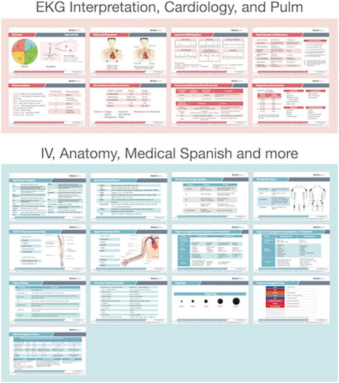 56 Set Nursing Scrubnotes by Medical Basics - Nursing Badge Reference Card - Nursing School Essential Cheat Sheets