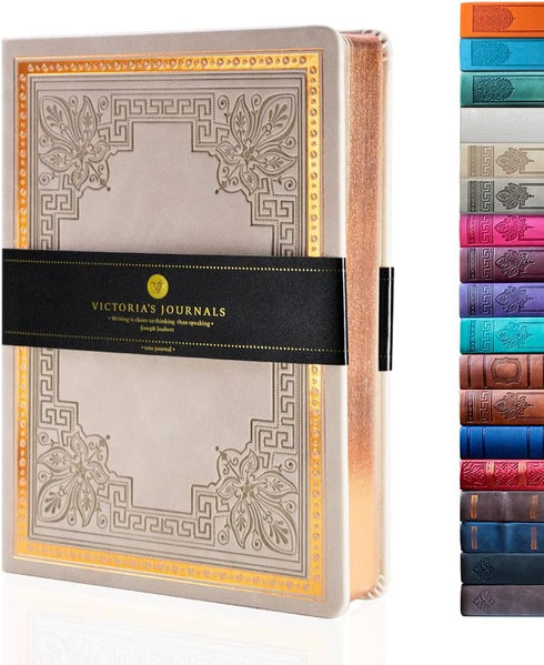 Leatherette Vintage Journal, Hard Cover, Lined Notebook, Old Looking Travel Diary, A5 Size (5.7'' x 8.1'')