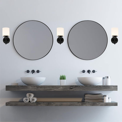 588210 1-Light Dimmable Design House Aubrey Transitional Indoor Wall Light Frosted Glass for Hallway Foyer Bathroom