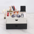 Leather Desk Organizer with Drawers, Home Cosmetics Organizer, Phone Remote Organizer, White