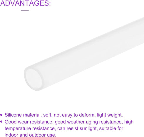 DMiotech 9mm ID 11mm OD 3.3 Feet Clear Silicone Tube, Industrial Tubing for Water Air Pump
