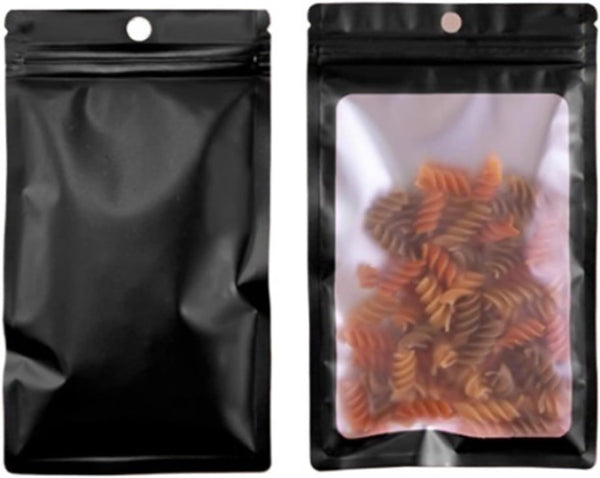 IRTGFHJE Flat Lock Bags 100PCS Flat Matte Aluminum Foil Ziplock Packaging Bag DIY
