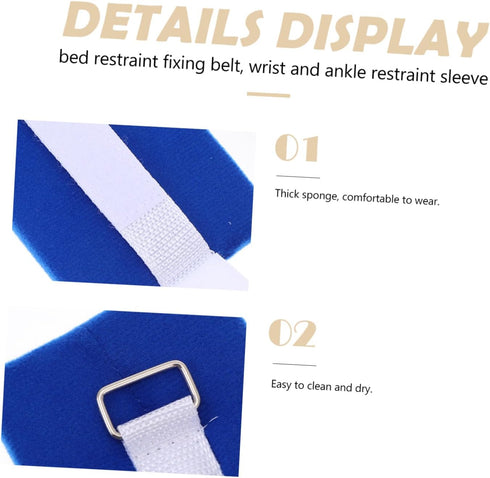 2pcs minkissy Elderly Patient Strap for Medical Grade Wrist and Ankle Holders for Hospital Use Easy Installation