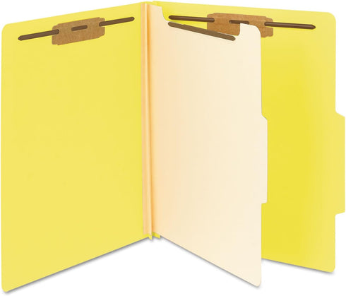 Smead Classification File Folder, 1 Divider, 2" Expansion, Letter Size, Yellow, 10 per Box (13704)