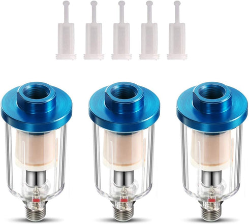 3Pack Oil Water Separator for Air Line, 1/4'' NPT Inlet and Outlet for Air-Compressor Tools and Accessories
