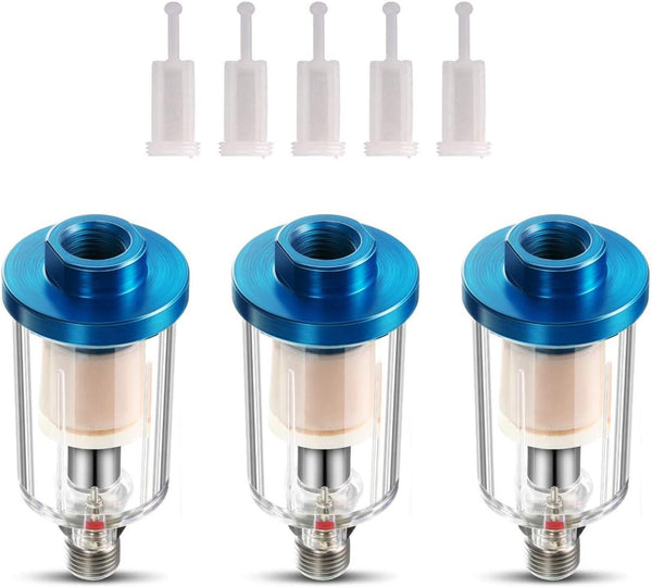 3Pack Oil Water Separator for Air Line, 1/4'' NPT Inlet and Outlet for Air-Compressor Tools and Accessories