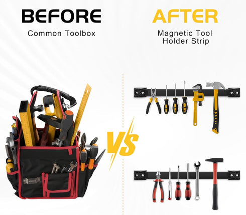 5 Pack, 12 DGSL Magnetic Tool Holder Strip In Heavy Duty Tool Organizer Magnetic Strip, Tool Magnet Bar For Garage Tool