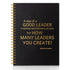 QYUVK A Sign of a Good Leader Black Gold Hardcover Spiral Notebook, 160 Pages, Leader Appreciation Gift
