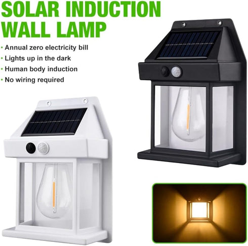 IP65 Surakey Solar Wall Lanterns Outdoor, Wireless Dusk to Dawn Lantern Motion Sensor LED Sconce Lights Waterproof