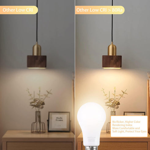 MXhme A19 Bulbs 800LM 9W, 60W Bulbs,Stepless Dimmable 3000K-6000K,E26 80+,2.4GHz,25000+ Bulb Decor,2Bulb&2Remote LED