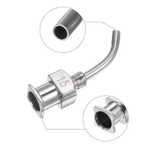 12pcs 15 Gauge 1/2" Stainless Steel Blunt Tip Dispensing Needles with Luer Lock Connector for Ink, Glue, Woodworking