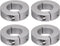 4pcs Shaft Collar Set | 30mm Bore Aluminum Alloy | 55mm OD | Split Clamp-On Collars for Industry