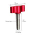 Xadnitu 1/4"-20 x 1" Thread Thumb Screw, Stainless Steel Standard/Coarse Thread with Red Aluminum Knob, 4 Packs