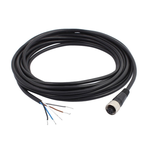 uxcell A16110400ux0295 M12 Female Straight 5 Pins Connector - 5M Black Aviation Socket Electrical Cable