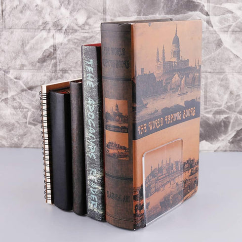 YS0911 2Pcs Clear Acrylic Bookends L-Shaped Desk Organizer Desktop Holder School S Stands for Display Plastic