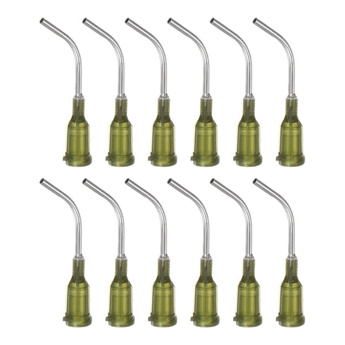 12pcs Blunt Tip Dispensing Needles, 14 Gauge 45 Degrees Bent Tips with Luer Elbow Blunt Needle for Oil
