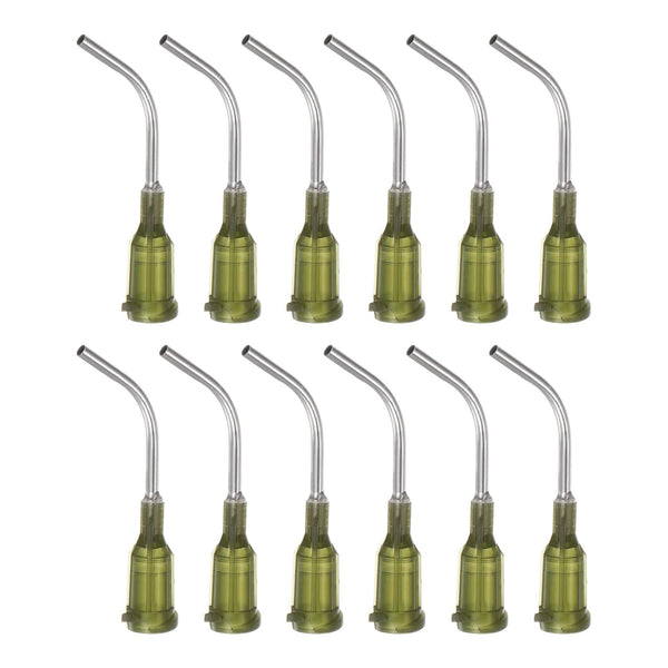 12pcs Blunt Tip Dispensing Needles, 14 Gauge 45 Degrees Bent Tips with Luer Elbow Blunt Needle for Oil