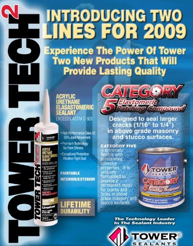 Tower Tech 2 Acrylic Urethane Elastomeric Sealant, 10.1 fl oz, Limestone