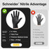 Schneider Nitrile Exam Gloves, Black Latex Free Powder Free Disposable Gloves for Medical, Cooking, Cleaning, and Food