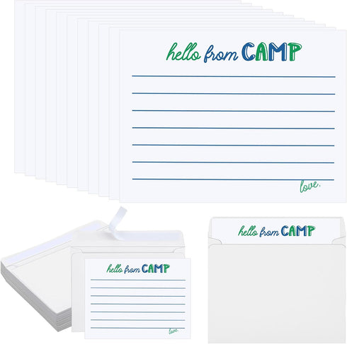Motiskyy 12 Set Camp Lined Flat Cards and Envelopes Set 5.5 x 4.25