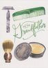 Designer Greetings Razor, Green Comb, Shaving Brush and Cream Father's Day Card