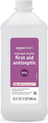 Amazon Basics Isopropyl Alcohol 91% First Aid Antiseptic, Multipurpose Disinfectant for Minor