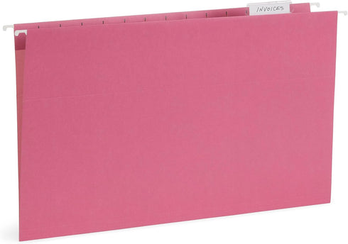 Blue Summit Legal Hanging File Folders, Assorted Gem Tones, 25 Hanging Files for Organization, 25 per Box