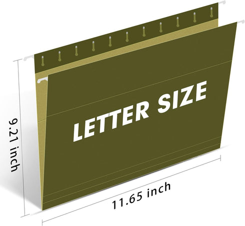 Hanging File Folders, RAZCC 30 Pack Reinforced Hanging Folders Letter Size, Designed for Bulky Files, Filing Cabinet, Adjustable Tabs, Green by RAZCC