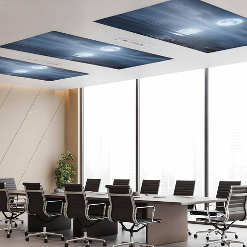 Yukro 3 Pack Night Ocean Fluorescent Light Covers for Ceiling Lights Natural Scenery Moonlight Sparkling Water Magnetic