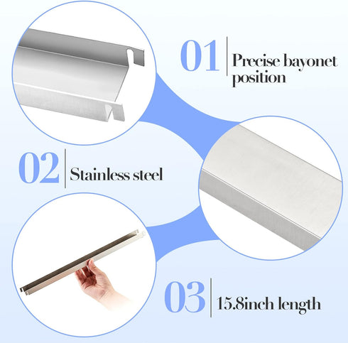 Lateral Front to Back File Bar Rails, Stainless Steel Filing Cabinet Parts, 15.76 Inches Long, 6 Pieces
